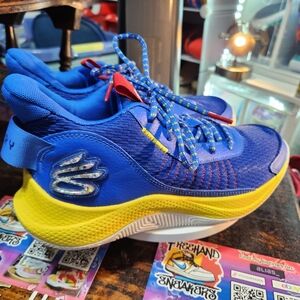 Under Armour Blue and Yellow Men's Running Sneakers